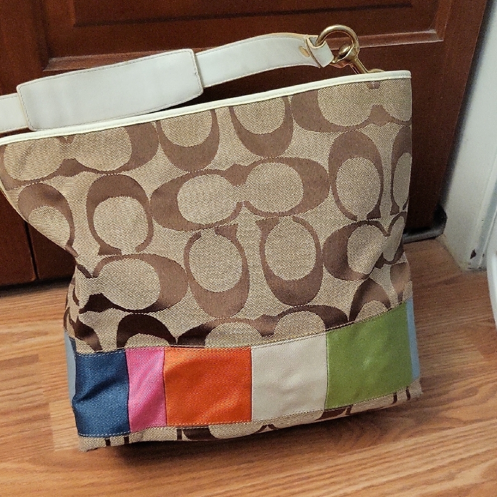 Coach Brown And Multicolor Patchwork Shoulder Bag - image 2